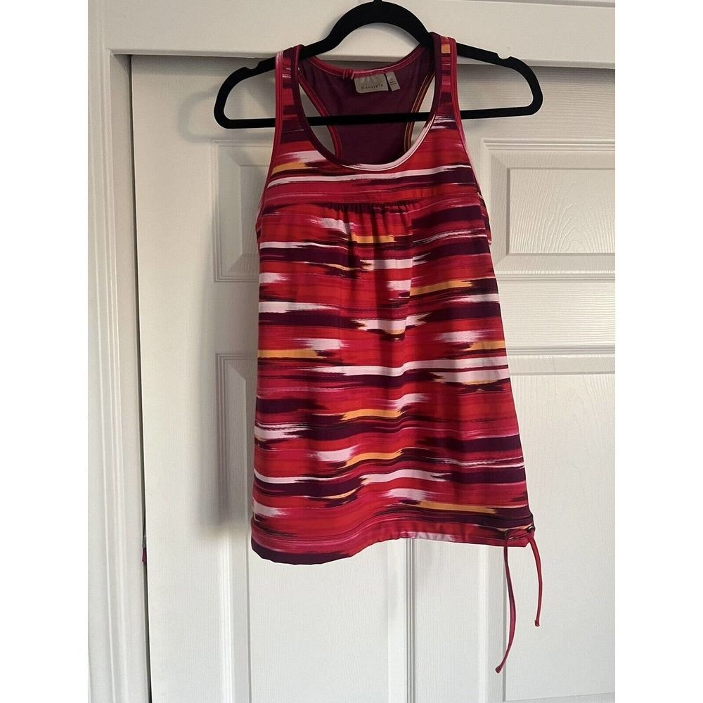 Athleta Tinker Tank - Size MED, Red/Maroon Grenadine Airbrush Printed Top